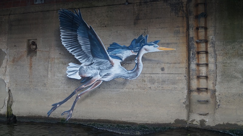 Grey Heron artwork by Peter Barber