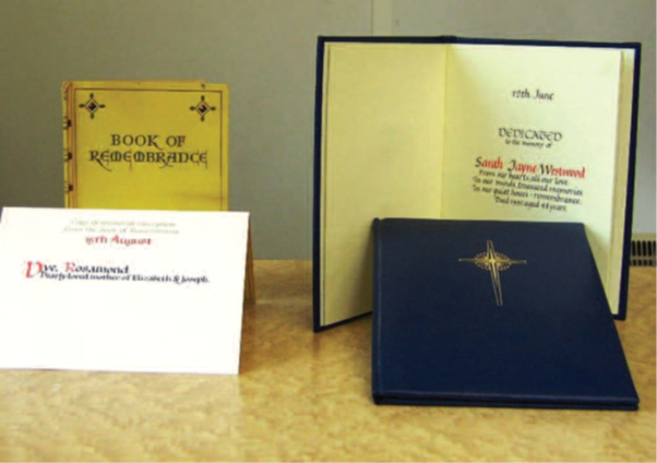an image showing memorial cards