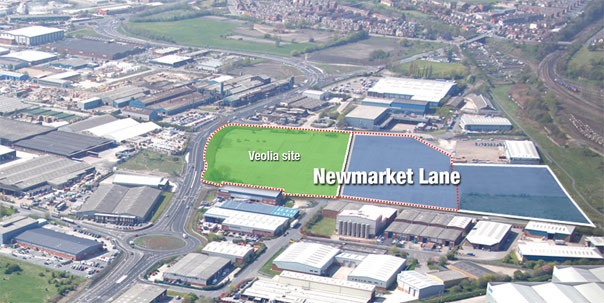 Aerial view of Newmarket Lane site