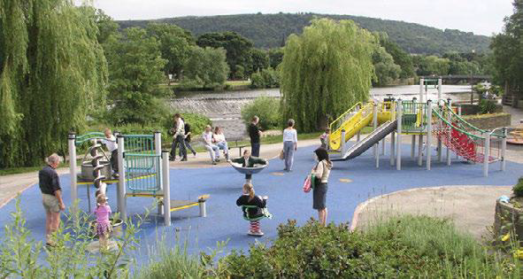 Inclusive Locally Equipped Area for Play (LEAP) at Wharfemeadows Park, Otley (photo courtesy of designer & supplier: Sutcliffe Play)
