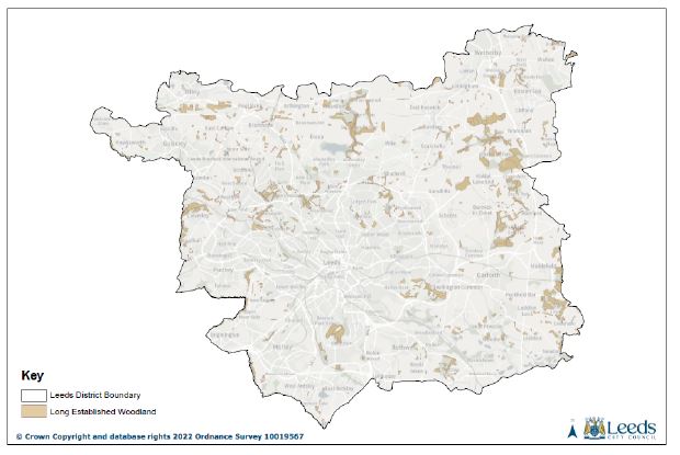 new map to insert detailed Long Established Woodland Maps