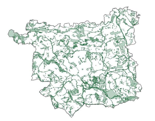 new map indicating boundaries of Leeds Habitat Network