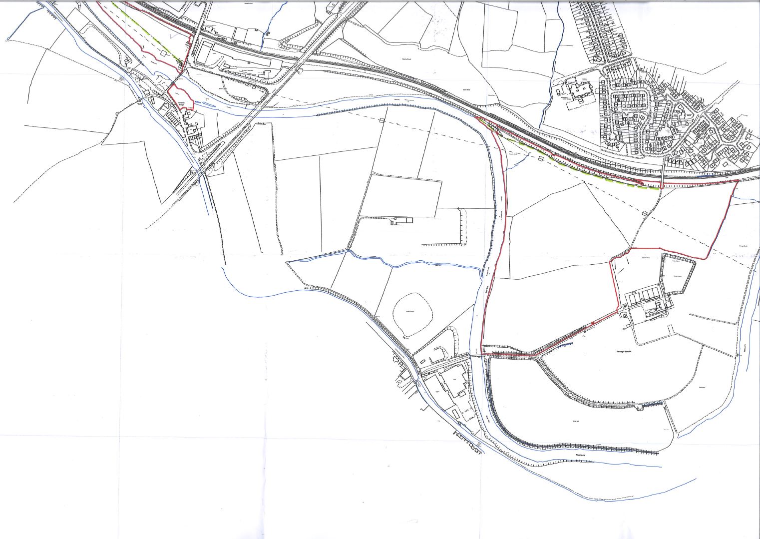 Map showing part of the designated public rights of way on land known as the Cannon Hall Estate