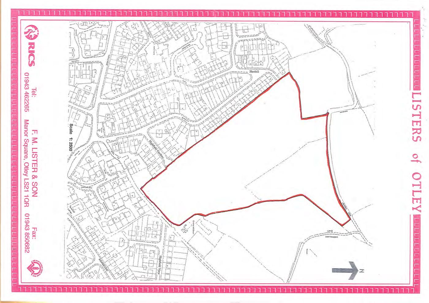 Map showing part of the designated public rights of way on land known as Land off Harthill Lane, Gildersome, Leeds