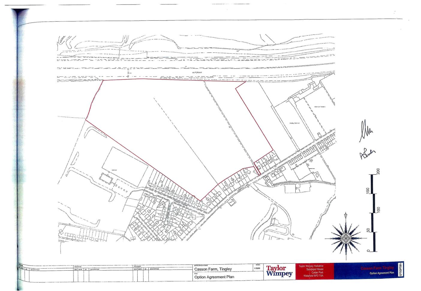 Map showing part of the designated public rights of way on land known as Land on the north west side of Common Lane, East Ardsley