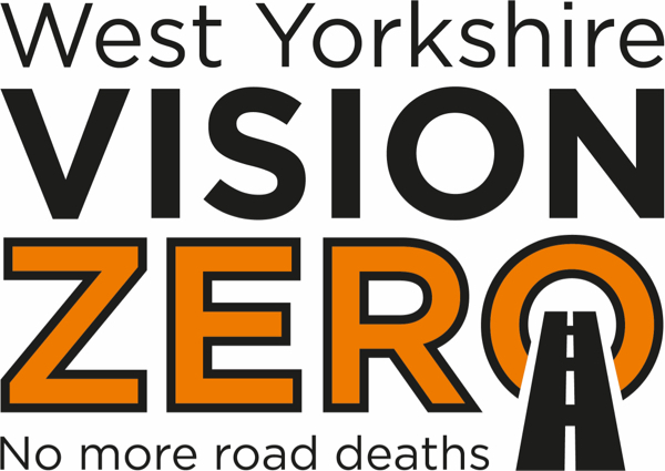 WEst Yorkshire Vison Zero black, white and orange logo
