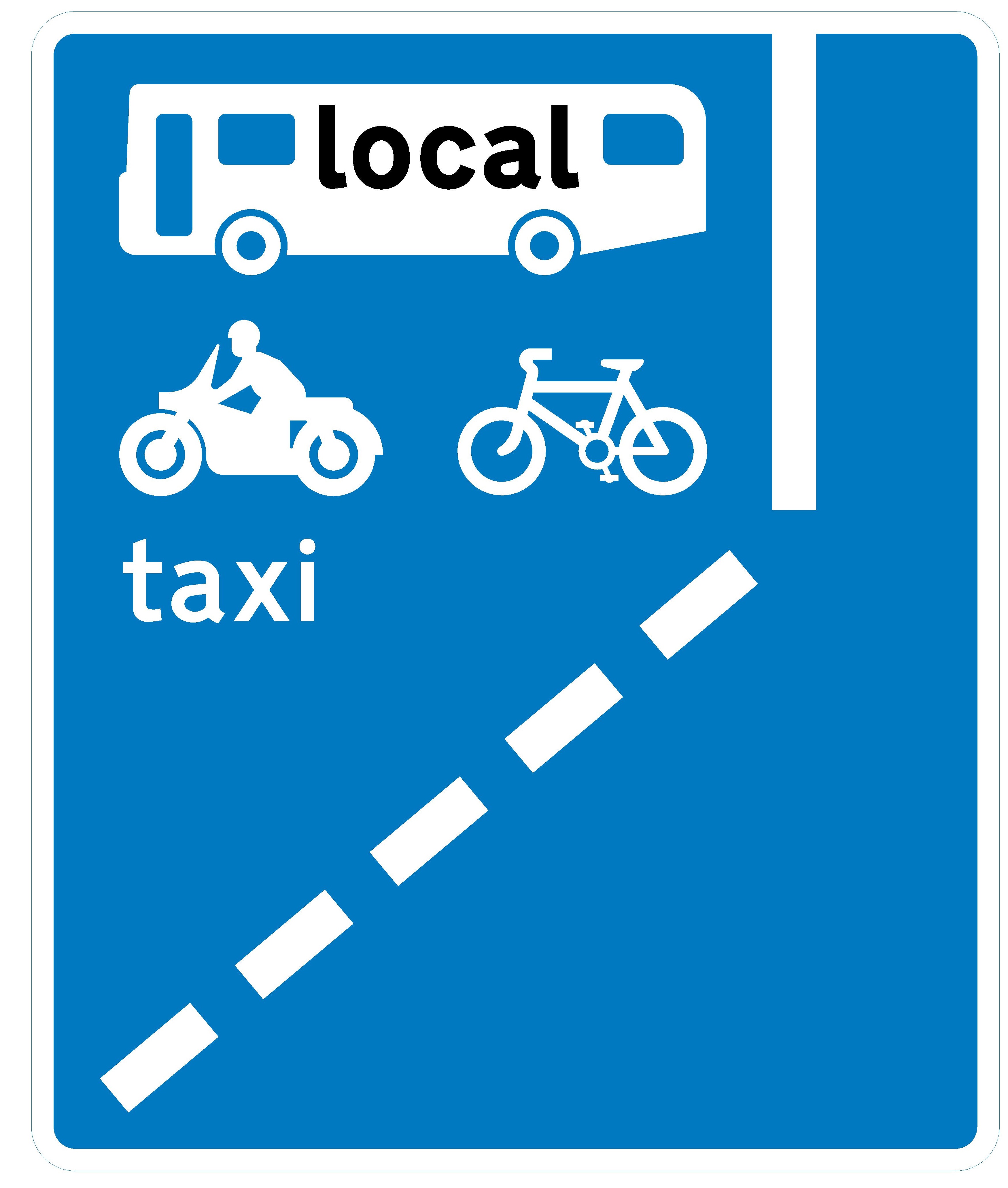 bus lane only sign showing motorcycles included