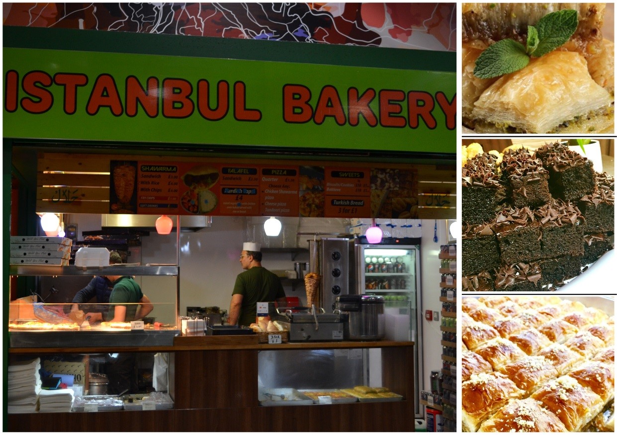 Istanbul Bakery food stall plus close ups of the food for sale