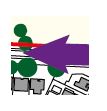 purple arrow to indicate potential access points on the map