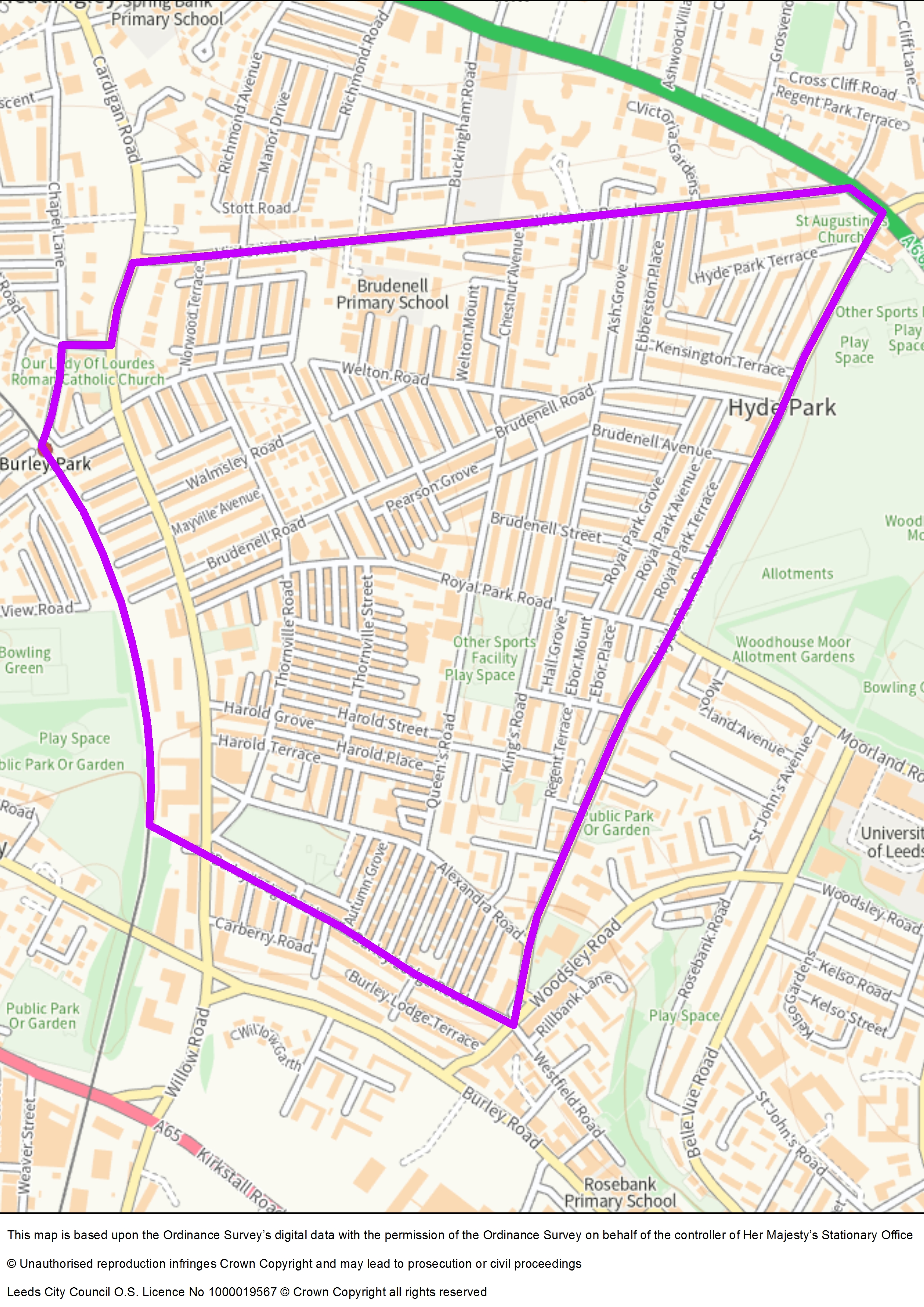 Map of Hyde Park cumulative impact area