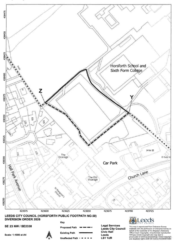 Map showing outline of the diversion order