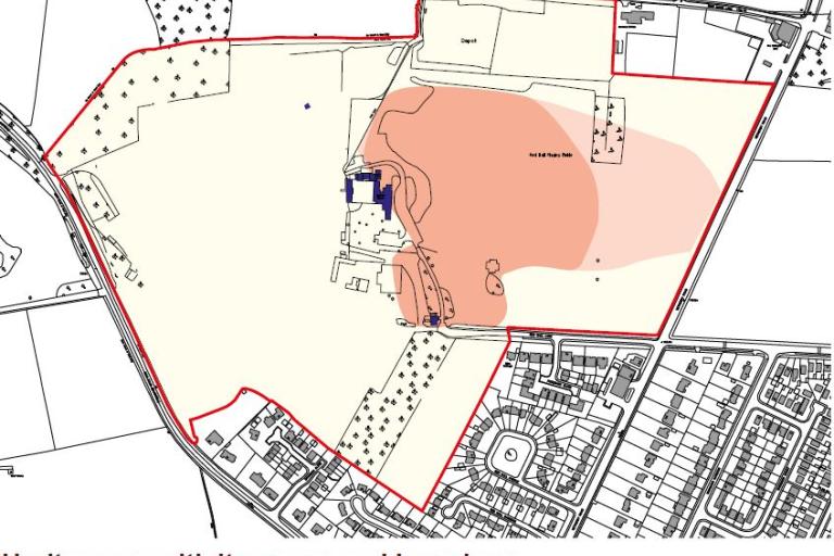 Red Hall boundary showing a highlighted area in the centre representing the highest heritage sensitivity area